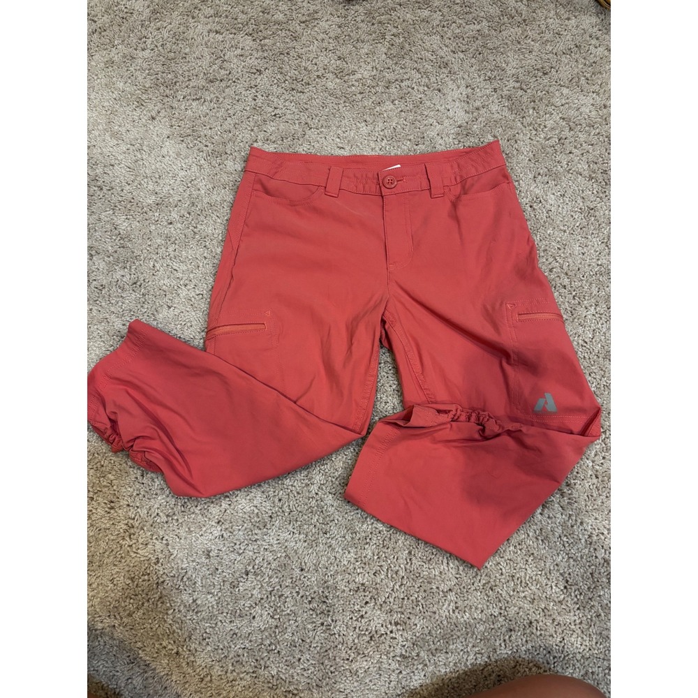 Eddie Bauer First Ascent Women 4 Coral Pink Hiking Cargo Crop Pants Gorpcore